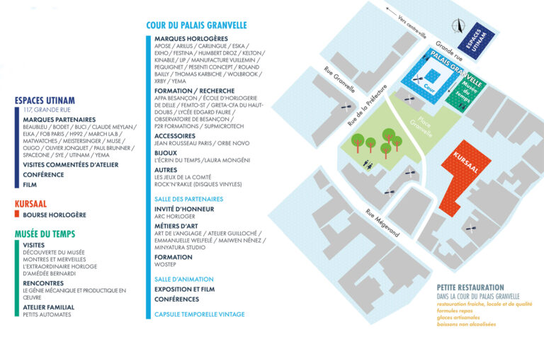 Plan des différents espaces de la cour Granvelle et du quartier